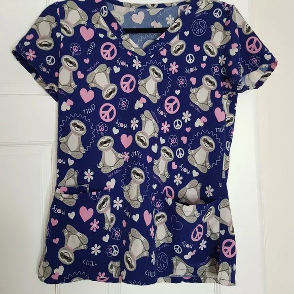 Sloth Scrub Top - Picture 1 of 2